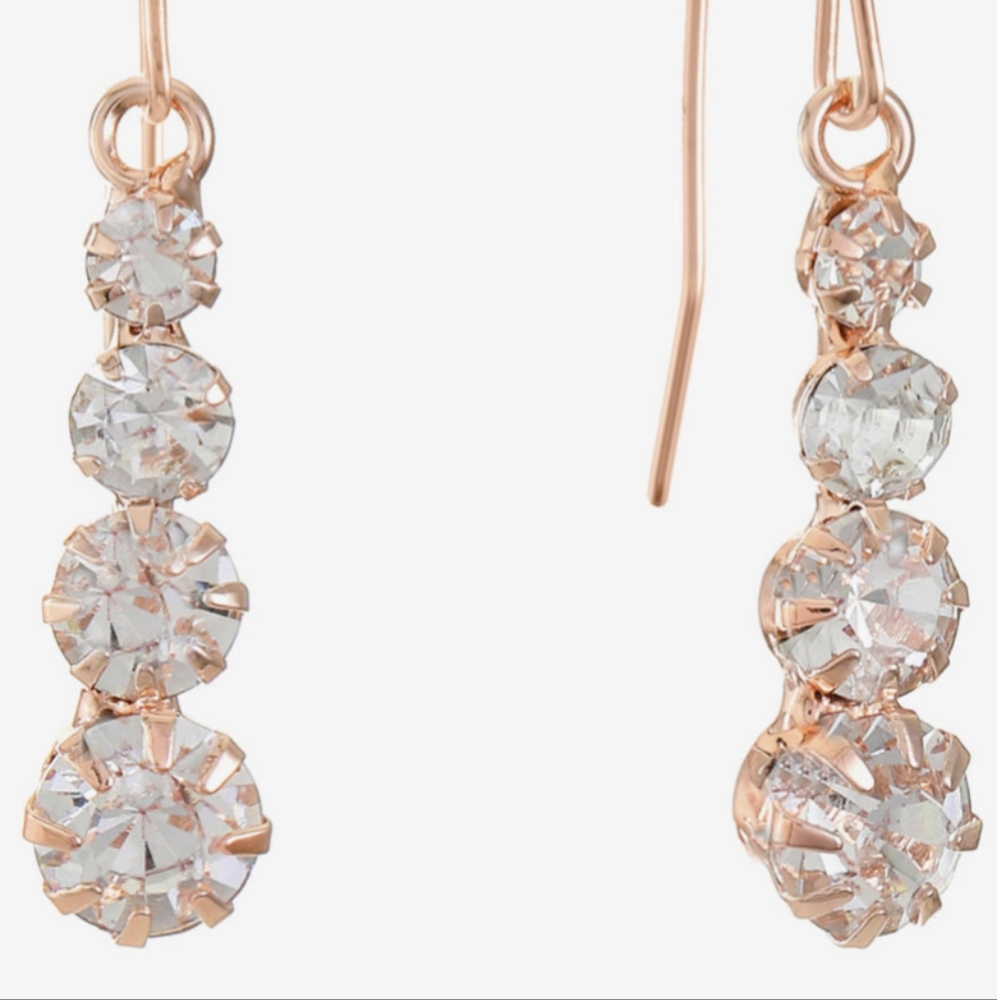 Monet jewelry rose drop gold earrings